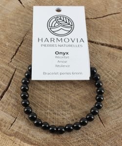 Bracelet Onyx Noir - Perles 6mm, 1 pièce